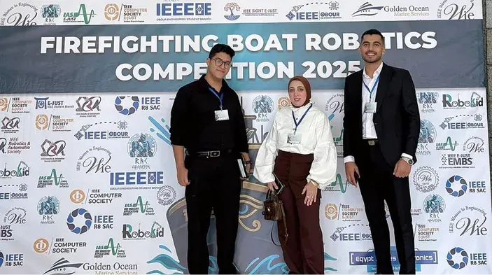 Golden Ocean team at a firefighting boat and robotics competition