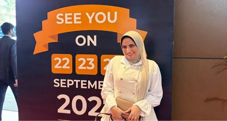 Golden Ocean representative at an international exhibition venue