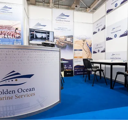 Golden Ocean representative at an international maritime exhibition