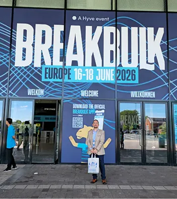 Golden Ocean booth welcoming visitors at Breakbulk Europe