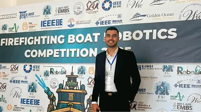 Golden Ocean representative at a firefighting boat and robotics event