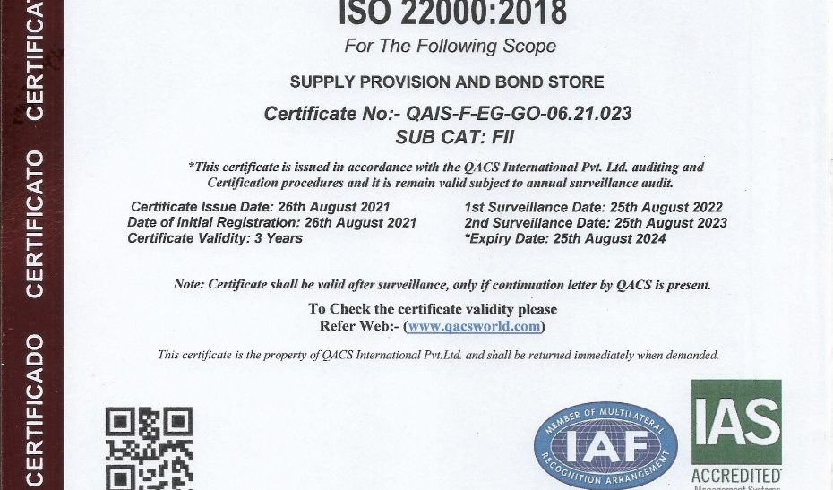 ISO 22000 Certificate