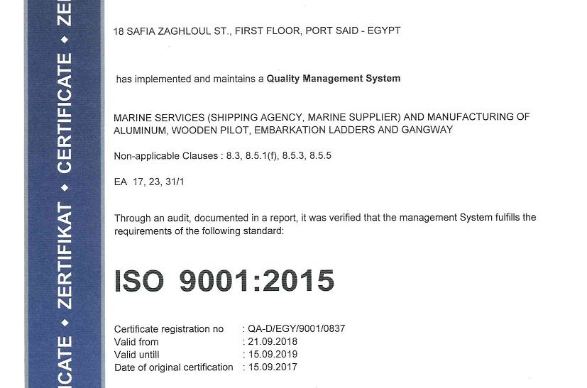 ISO 9001 Certificate